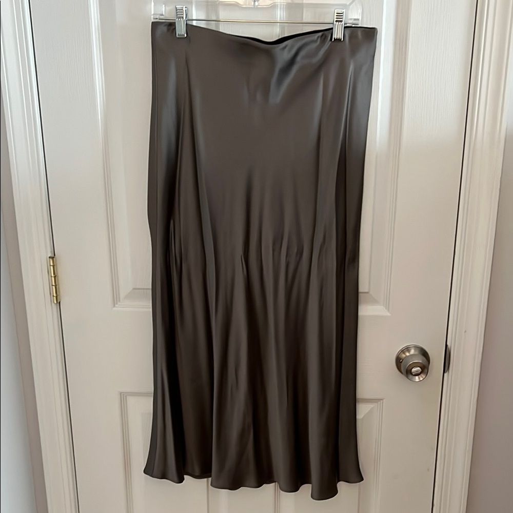 Quince 100% Washable Silk Skirt - Silver